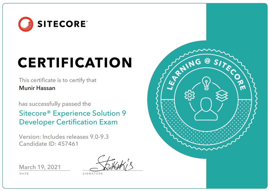 Sitecore-9 certificate
